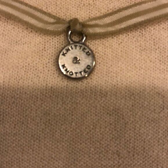 Knitted Knotted Anthropologie Ivory Lace Sweater - Picture 2 of 8